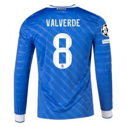 adidas Real Madrid 2025/26 Third Valverde #8 Long Sleeve Jersey